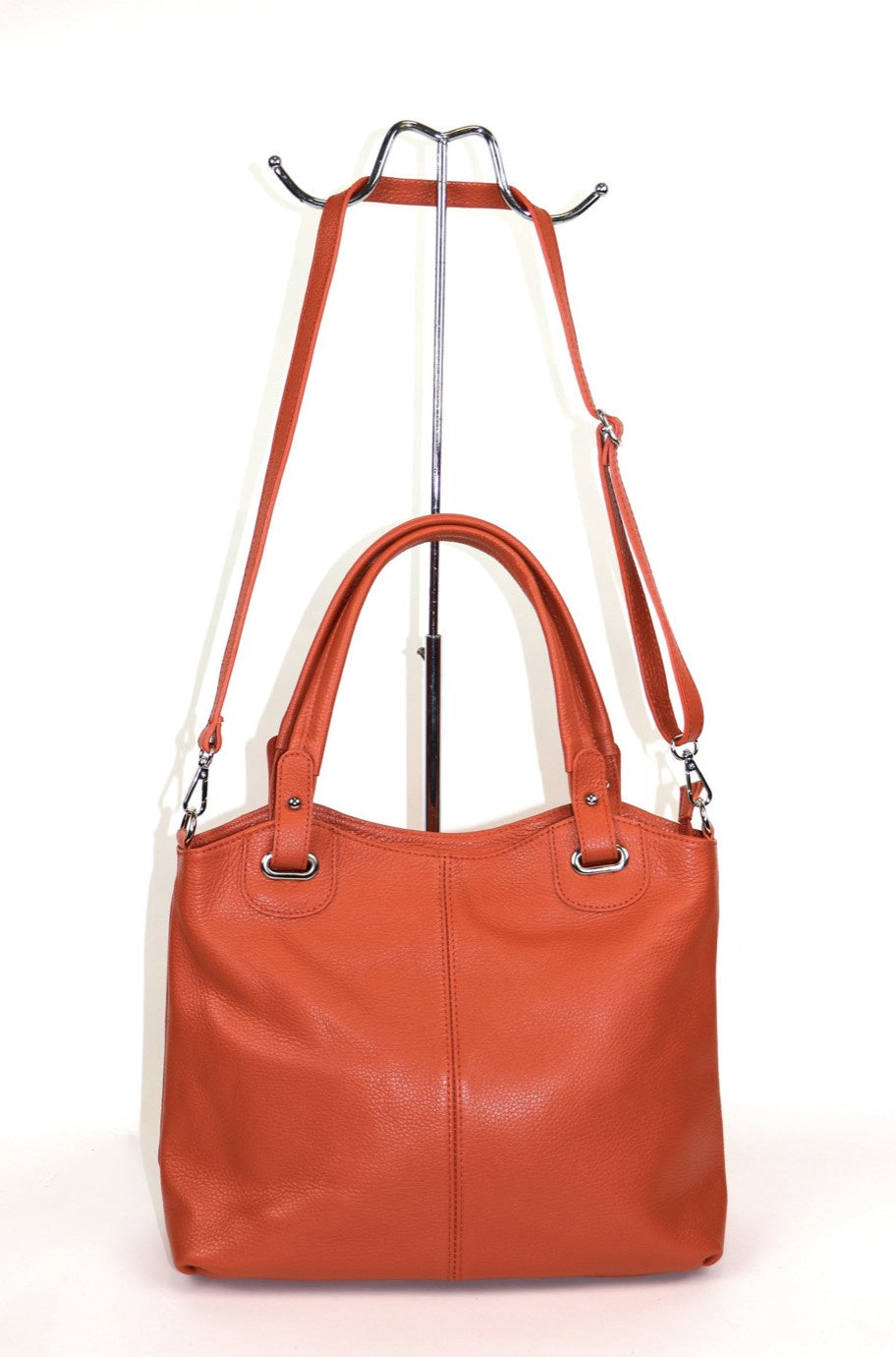 Milano Leather Shoulder Bag - Burnt Orange