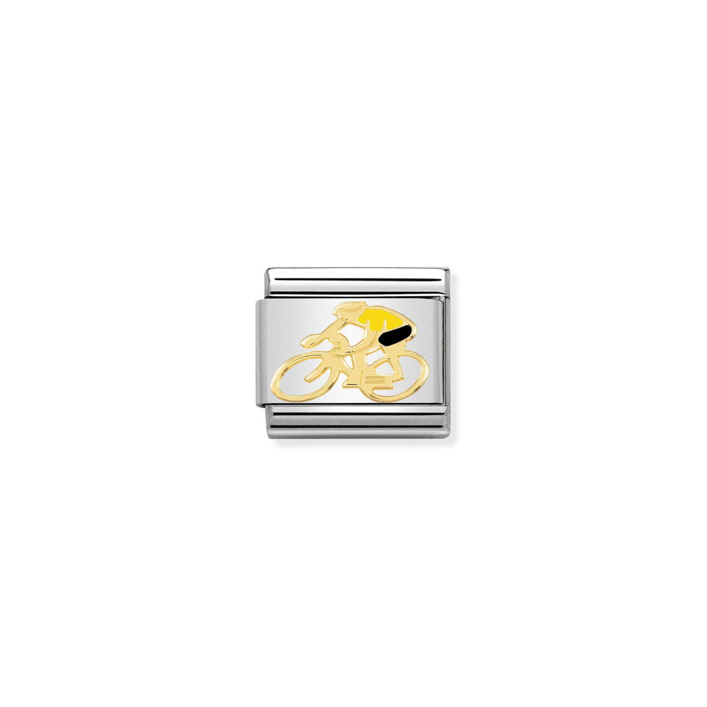 Nomination Classic Link 18k Gold Charm - Cyclist