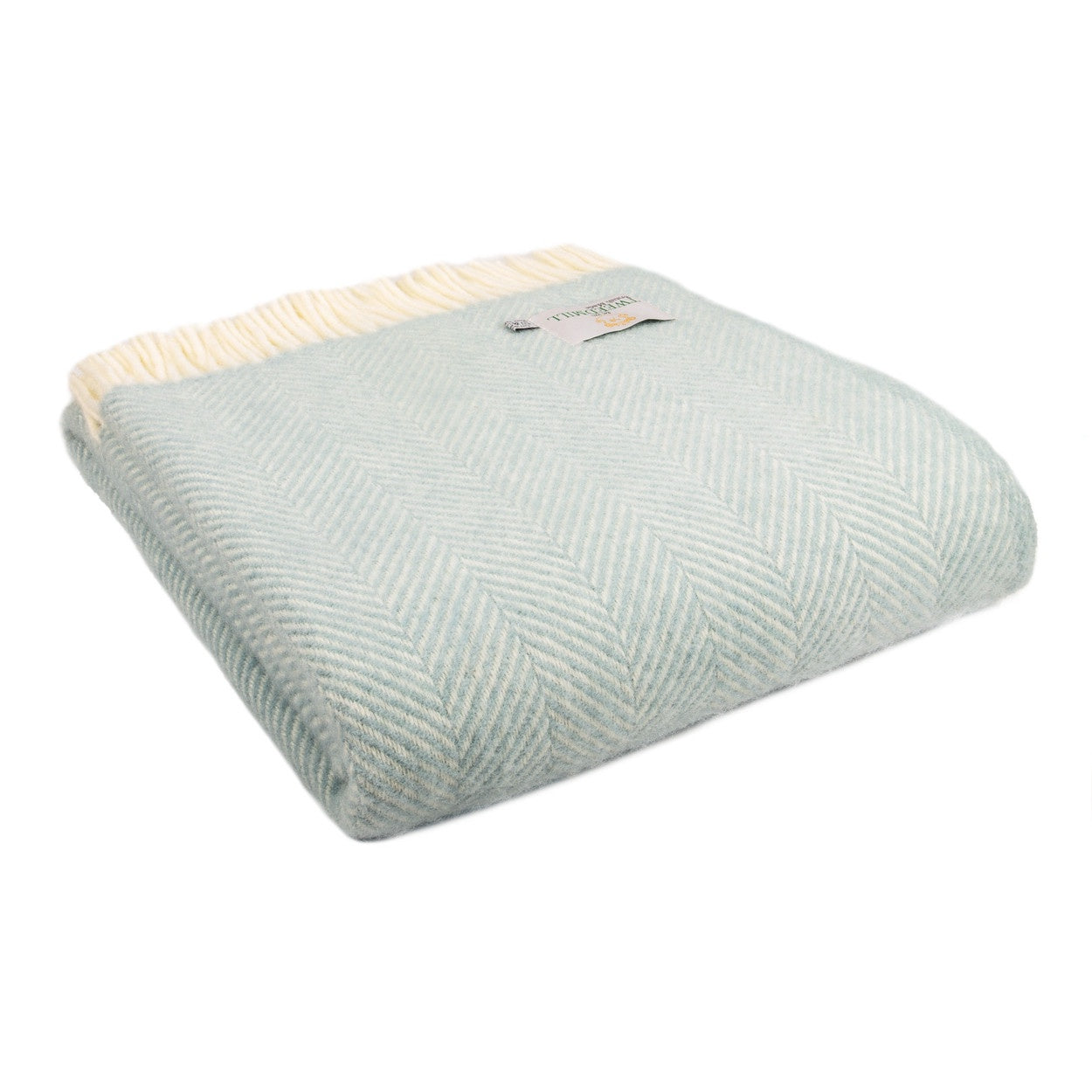 Tweedmill Fishbone Throw Duck Egg KindleHouse