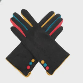 Miss Sparrow - Gloves With Buttons - Black