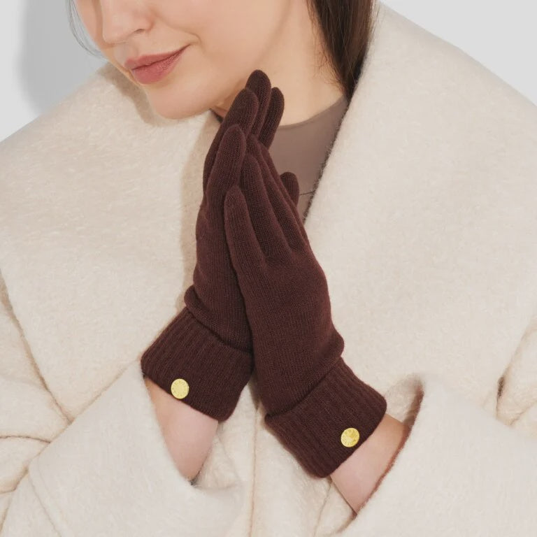Katie Loxton Knitted Gloves Cacao
