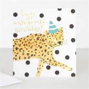 Caroline Gardner Awesome Birthday Cheetah Greetings Card