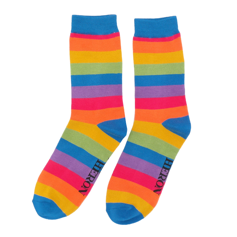 Mr Heron - Socks - Thick Stripes - Rainbow