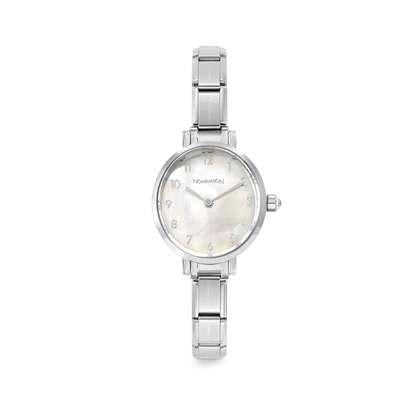 Nomination Paris Silver Watch With Oval Mother Of Pearl Face