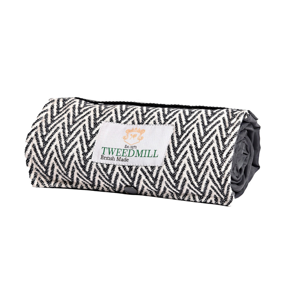 Tweedmill Picnic Rug - Herringbone Charcoal