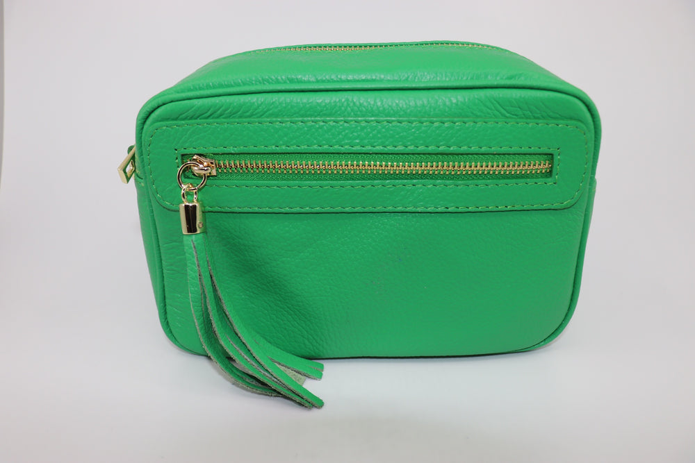 Bagitali Zipped Crossbody Bag - Lime Green